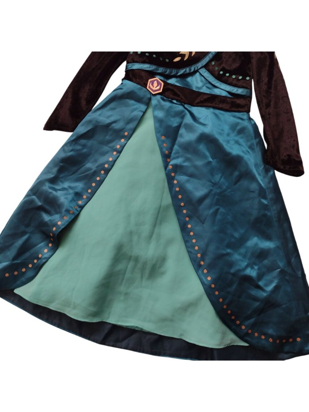 Disney Frozen Anna Costume Sz 4 Deluxe Coronation Dress Up Princess Queen Dress - Picture 4 of 8
